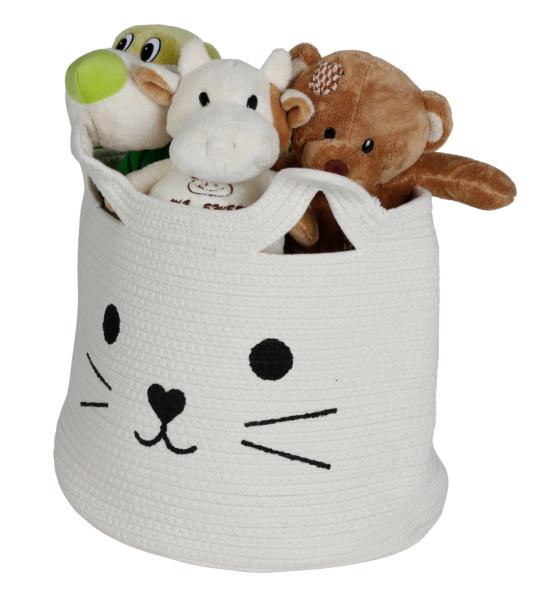 Aufbewahrungskorb aus Baumwolle in Katzenoptik